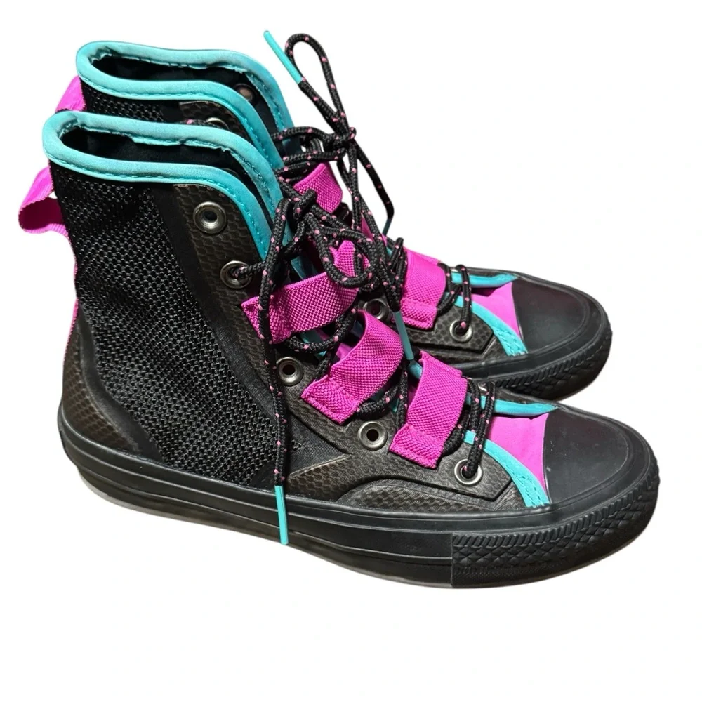 Converse Chuck 70 Tech Sneakers Size 4 Black and Pink High-Top Sneakers